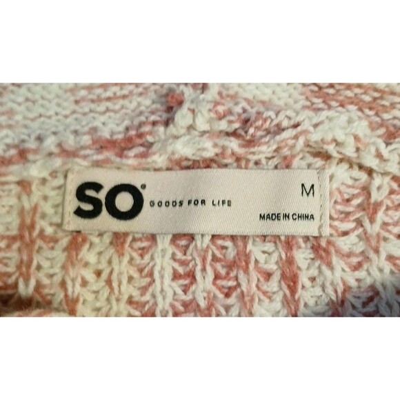 SO Goods For Life WOMENS Med  Long Sleeve Hoodie Cropped Pink/White Marle NWT - Picture 12 of 16